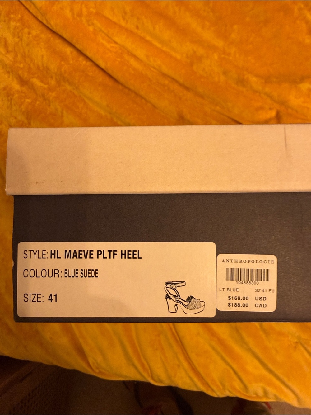 Anthropologie Maeve Blue Suede platform sandals - Picture 5 of 6